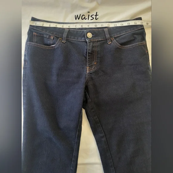 Banana Republic Curvy Fit Mid-Rise Bootcut Dark Wash Denim Blue Jeans size 31 - Picture 7 of 11